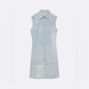 ag jean denim mini dress - effie patchwork light blue - Adriano Goldschmied